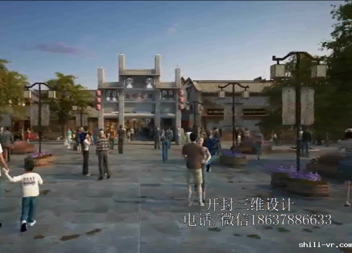 古建漫游3D动画视频