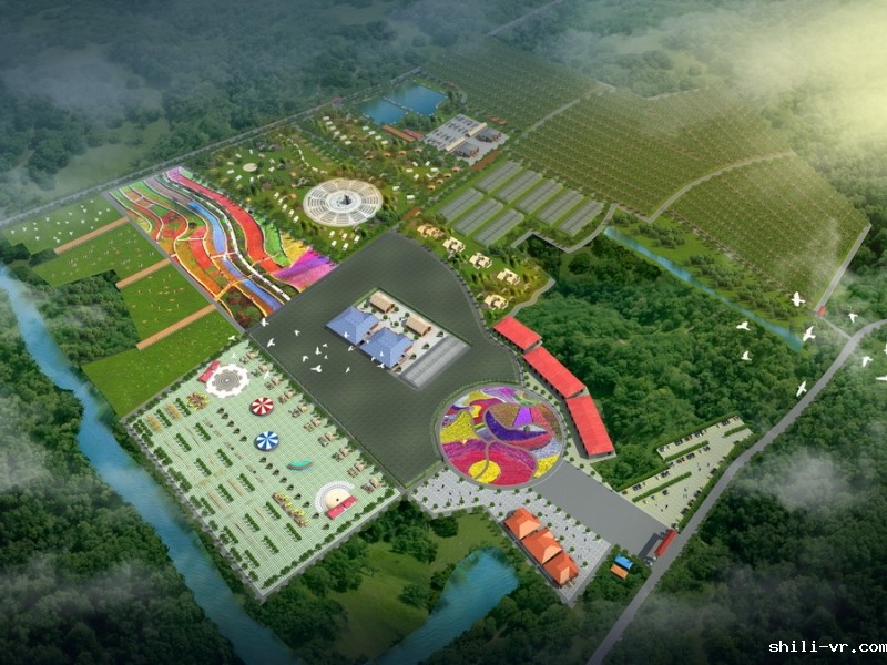 生态园鸟瞰效果图