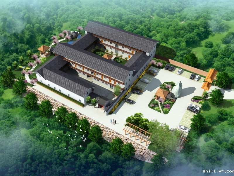 餐饮酒店鸟瞰效果图