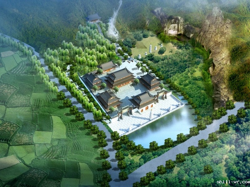 寺庙效果图制作